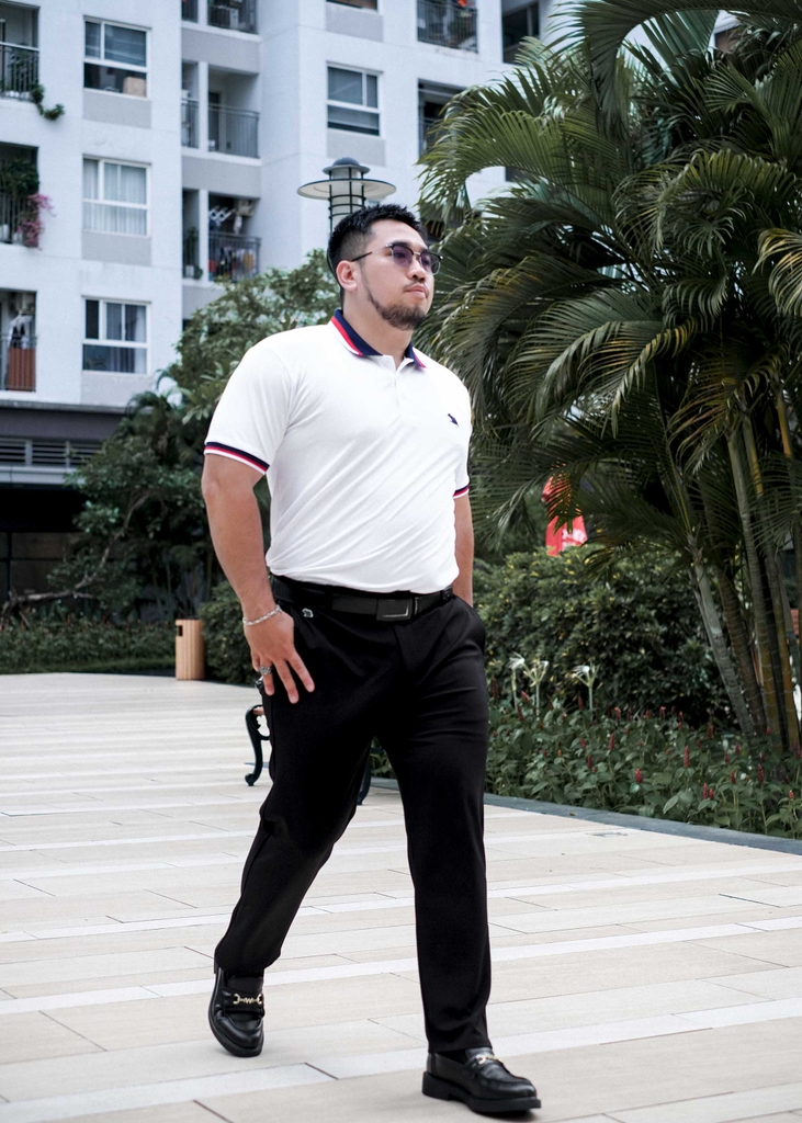 Áo Polo Bigsize Màu Trắng Thêu Gấu Phối cổ 3 màu