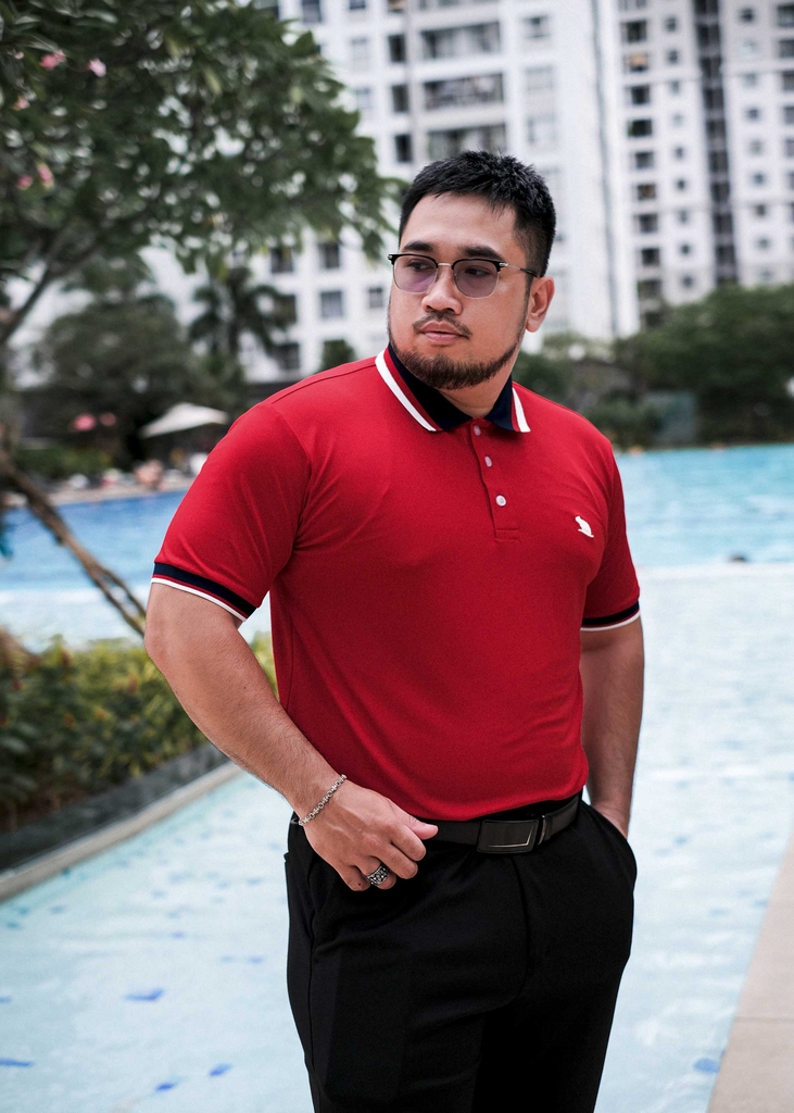 Áo Polo Bigsize Màu Đỏ Thêu Gấu Phối cổ 3 màu