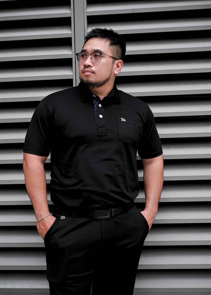 Áo Polo Big size Classy có Túi màu Đen