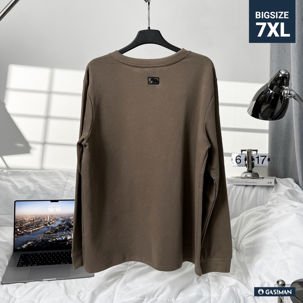 Áo Thun Tay dài Bigsize Thêu GA Màu Nâu
