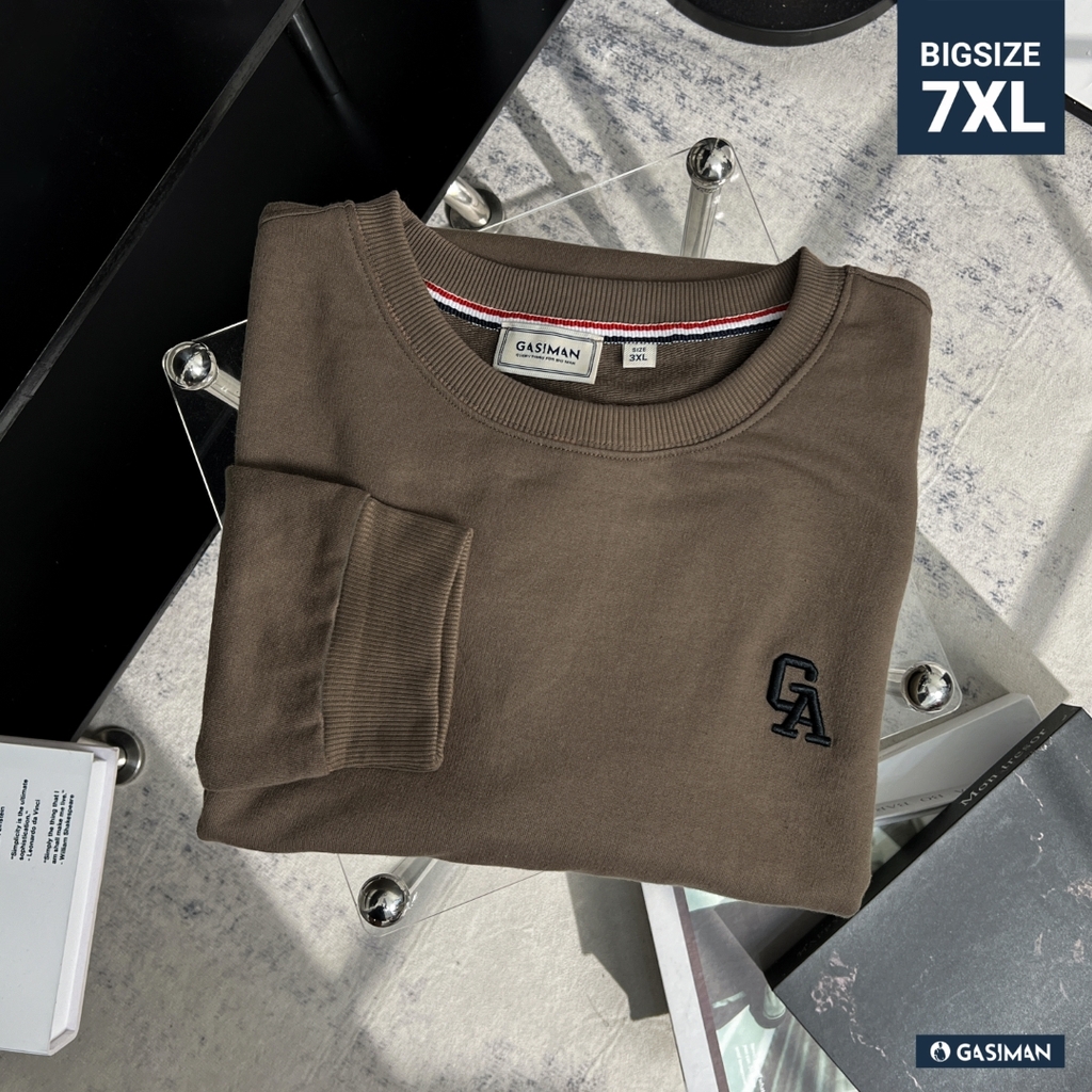 Áo Thun Tay dài Bigsize Thêu GA Màu Nâu