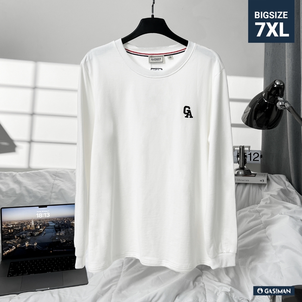 Áo Thun Tay dài Bigsize Thêu GA Màu Trắng