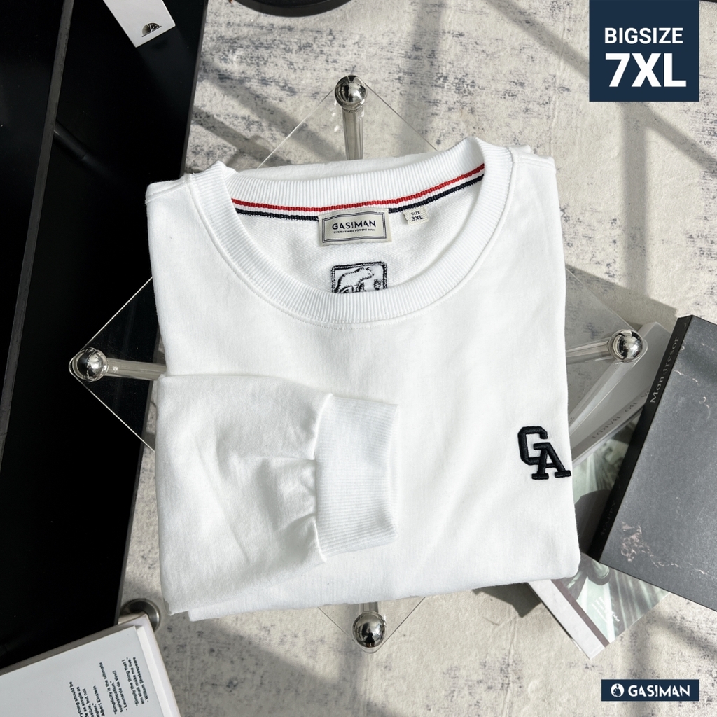 Áo Thun Tay dài Bigsize Thêu GA Màu Trắng