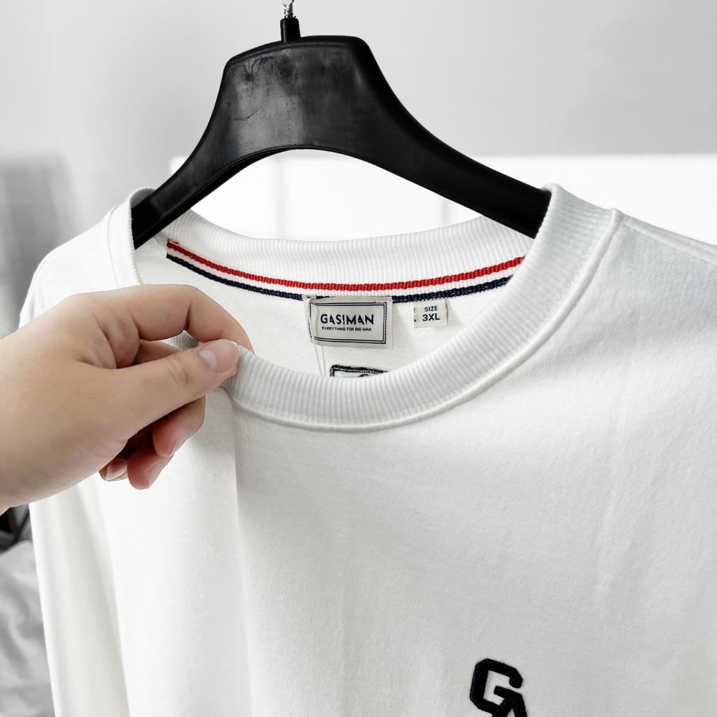 Áo Thun Tay dài Bigsize Thêu GA Màu Trắng