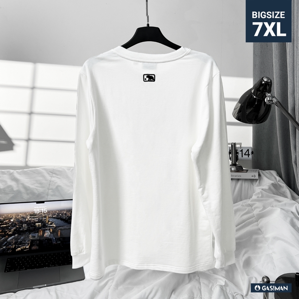 Áo Thun Tay dài Bigsize Thêu GA Màu Trắng