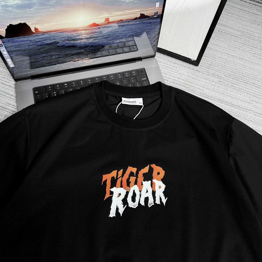 Áo thun Gasi Đen Hổ chữ