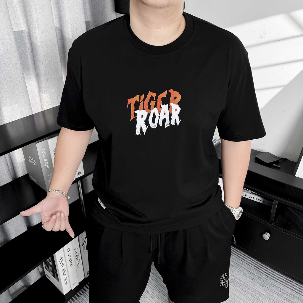 Áo thun Gasi Đen Hổ chữ