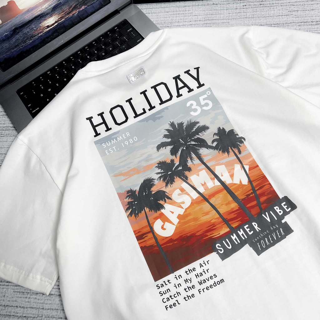 Áo Thun Gasi Trắng Holiday