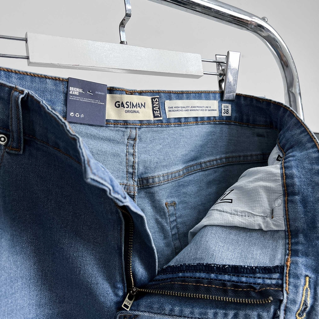 Quần dài Jean Bigsize Basic trơn Màu Xanh wash nhạt