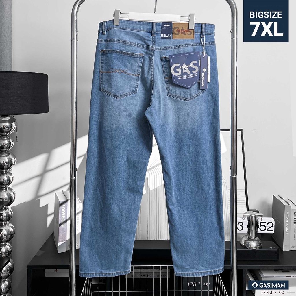 Quần dài Jean Bigsize Basic trơn Màu Xanh wash nhạt