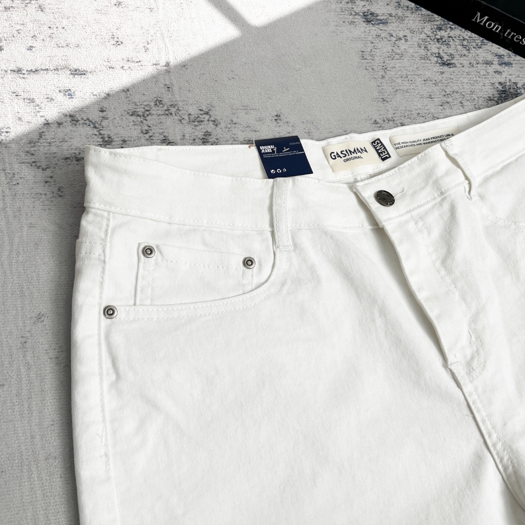 Quần ngắn Jean Big size Trơn basic Màu Trắng