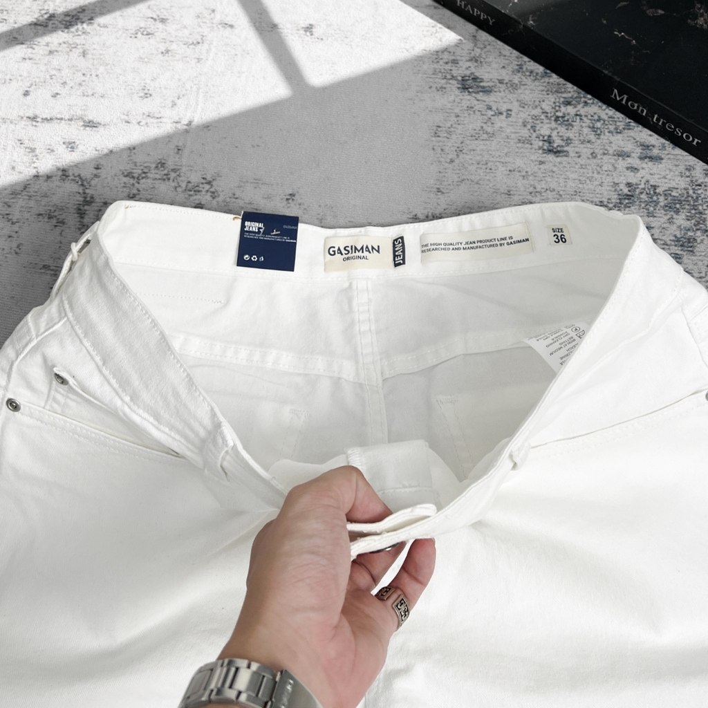 Quần ngắn Jean Big size Trơn basic Màu Trắng