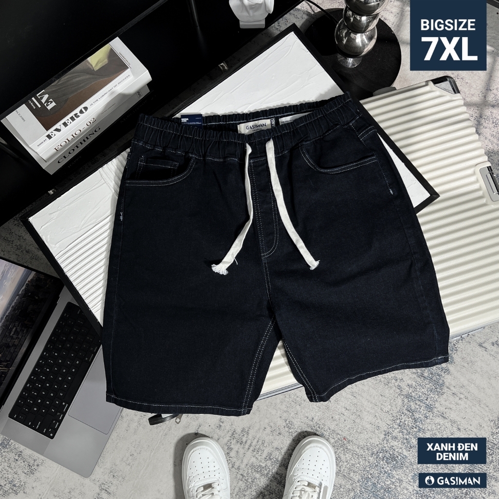 Quần ngắn Jean lưng thun Bigsize Màu Xanh đen basic
