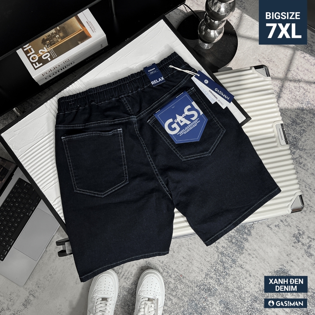 Quần ngắn Jean lưng thun Bigsize Màu Xanh đen basic