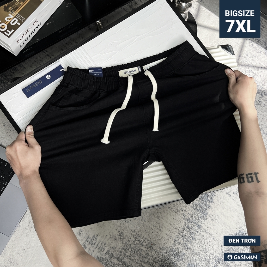 Quần ngắn Jean lưng thun Bigsize Màu Đen basic