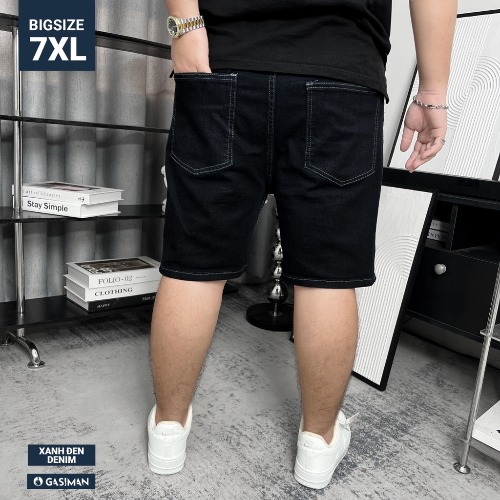 Quần ngắn Jean lưng thun Bigsize Màu Xanh đen basic