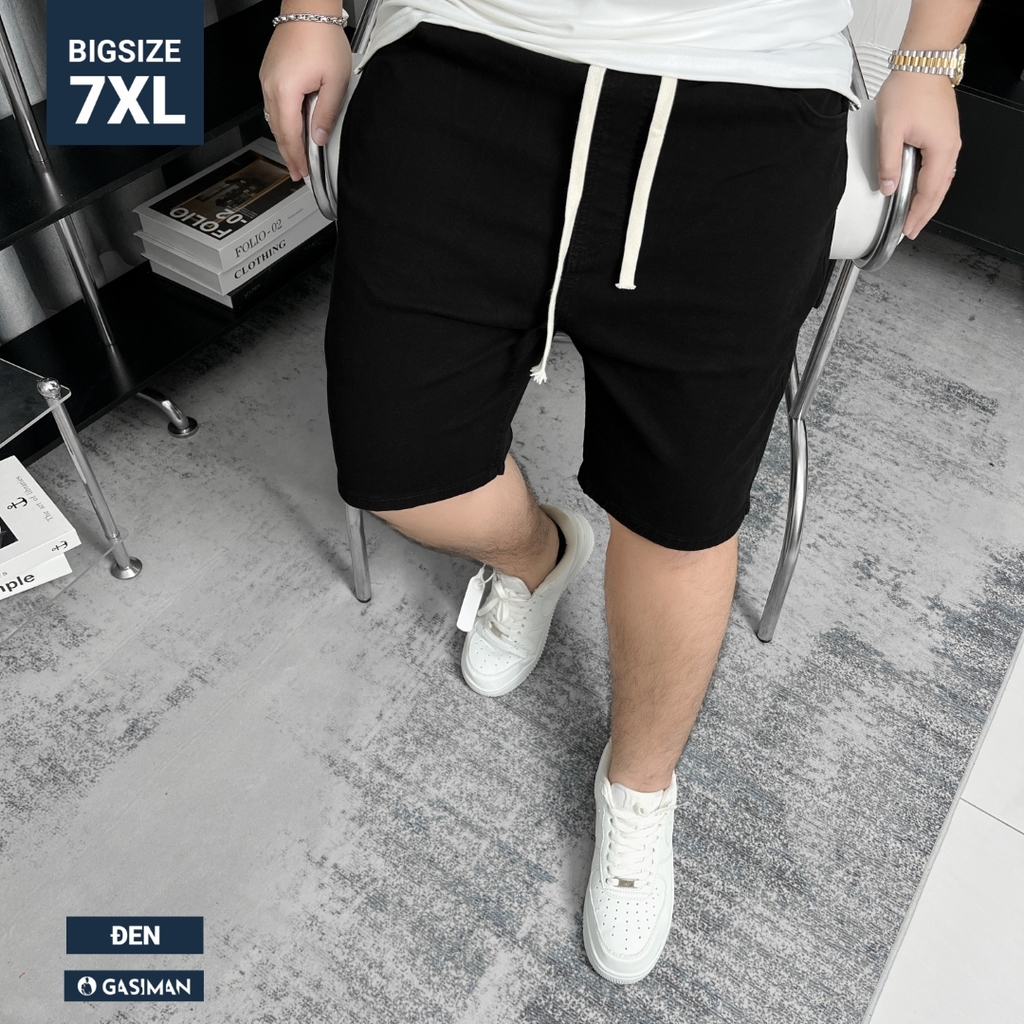 Quần ngắn Jean lưng thun Bigsize Màu Đen basic