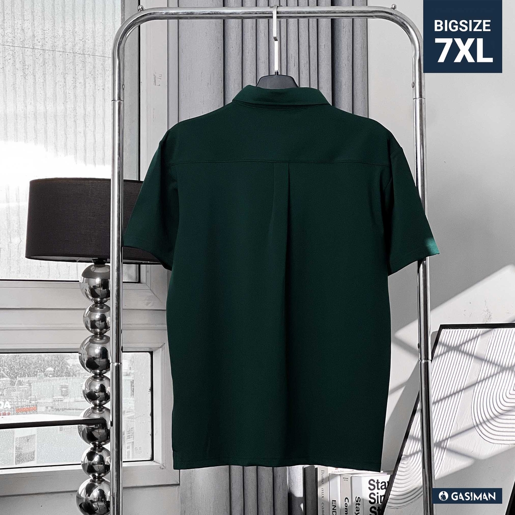 Áo Polo Big size Classy có Túi màu Xanh rêu