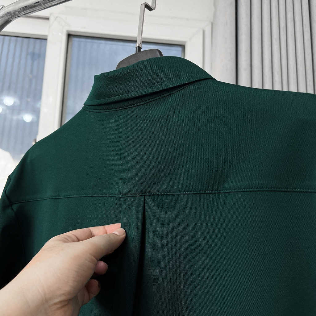 Áo Polo Big size Classy có Túi màu Xanh rêu