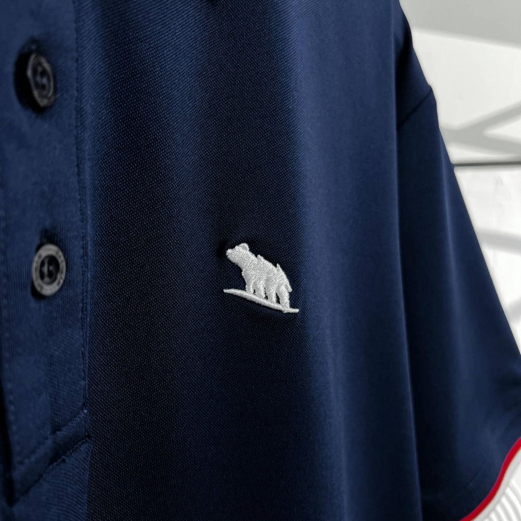 Áo Polo Bigsize Màu Xanh đen Thêu Gấu Phối cổ 3 màu