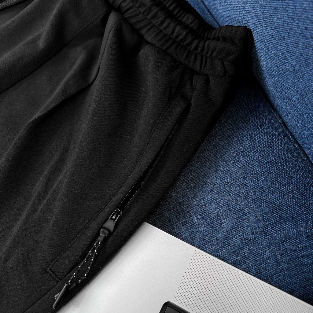 Quần Thun ngắn Big size Xẻ tà Túi zip