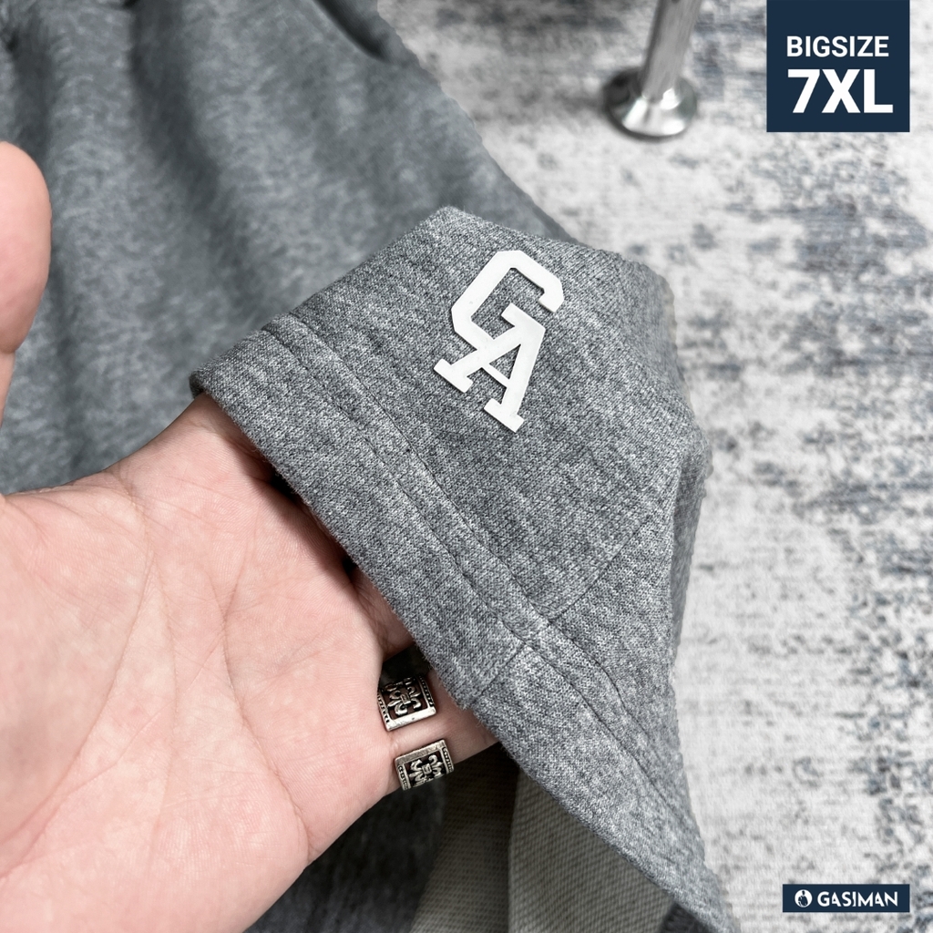 Quần Ngắn thun Bigsize Logo GA Basic Màu Xám trắng