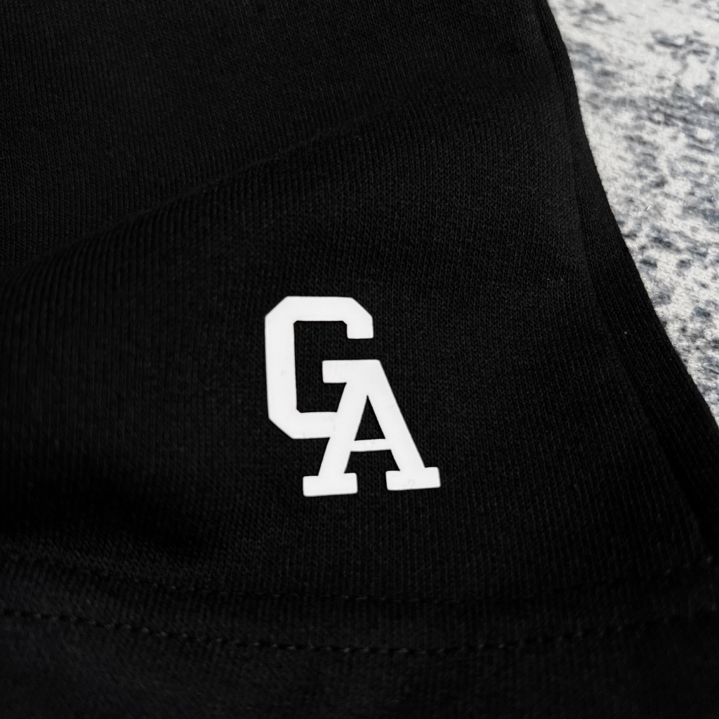 Quần Ngắn thun Bigsize Logo GA Basic Màu Đen
