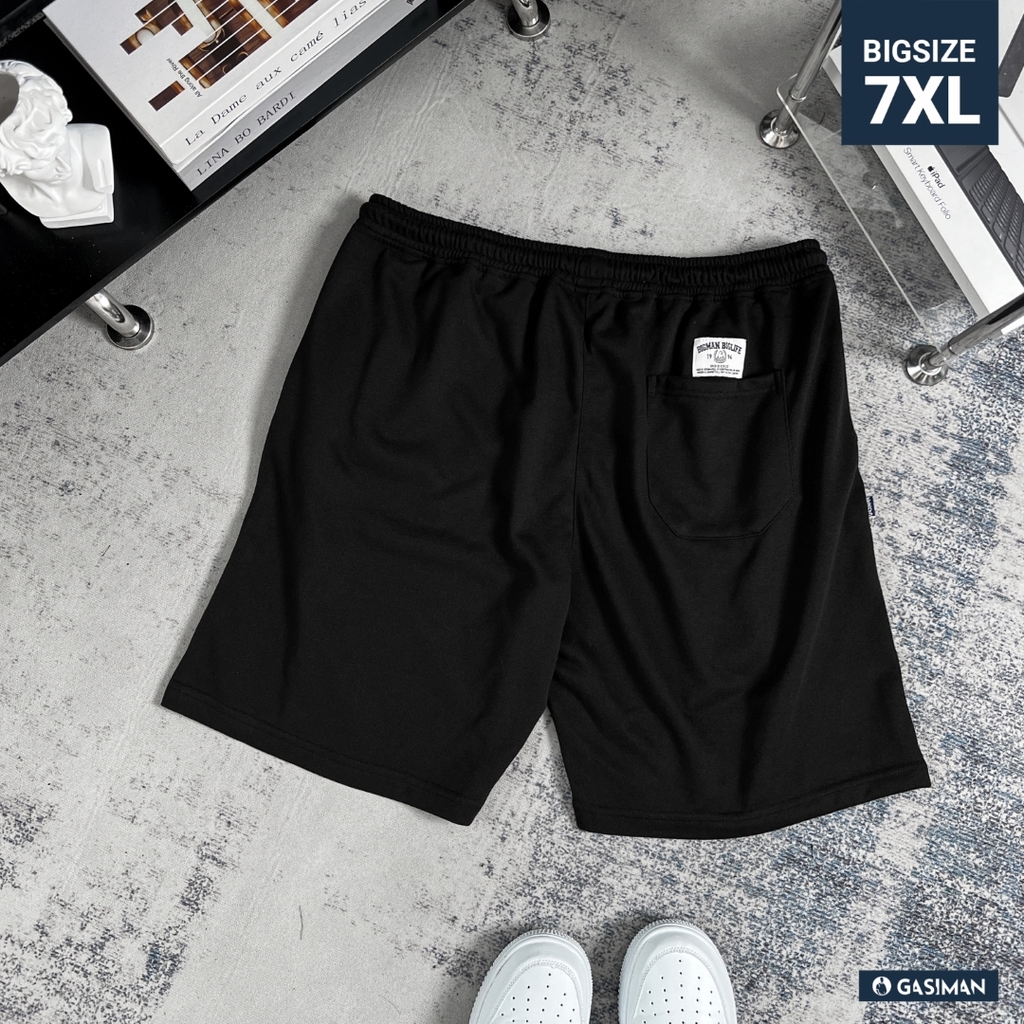 Quần Ngắn thun Bigsize Logo GA Basic Màu Đen