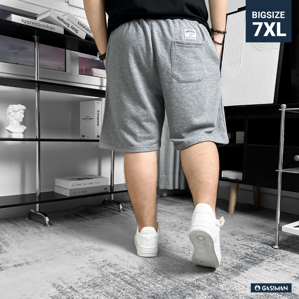 Quần Ngắn thun Bigsize Logo GA Basic Màu Xám trắng