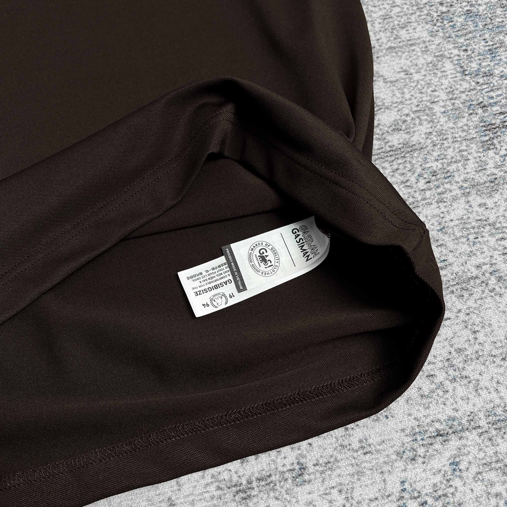 Áo Polo Big size Thêu logo GASI Màu Nâu