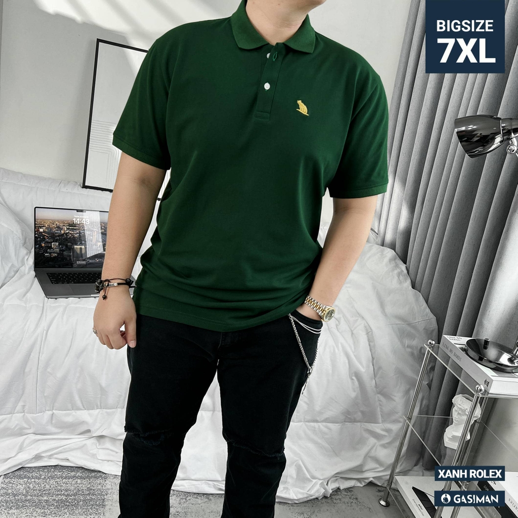Áo Polo Bigsize Thêu con Gấu Màu Xanh rolex