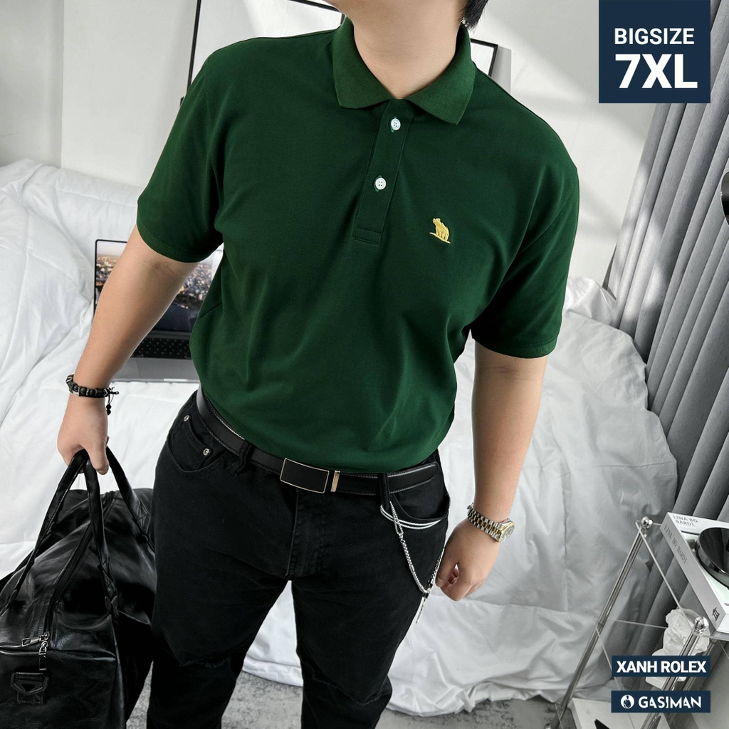 Áo Polo Bigsize Thêu con Gấu Màu Xanh rolex