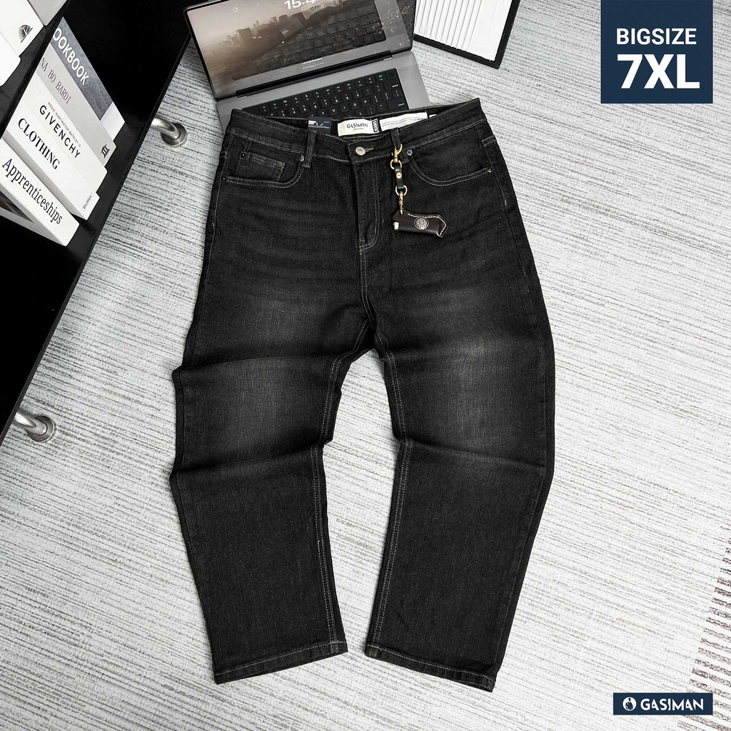 Quần Jean dài Bigsize phom Suông Màu Xám wash