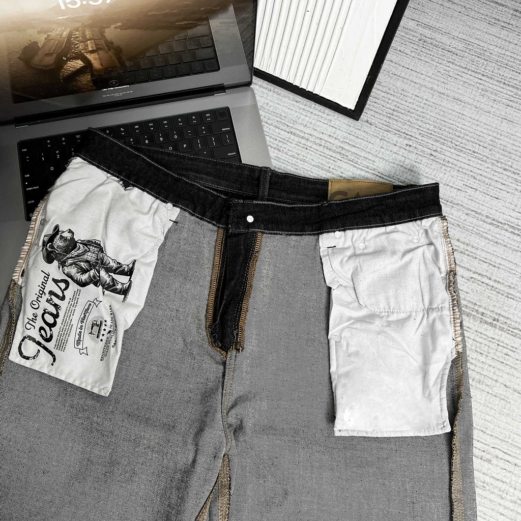 Quần Jean dài Bigsize phom Suông Màu Xám wash