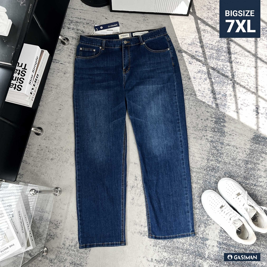 Quần dài Jean Bigsize Basic trơn Màu Xanh đậm