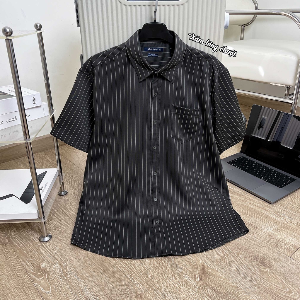Áo Sơ Mi Bigsize Oxford Kẻ sọc Xám lông chuột