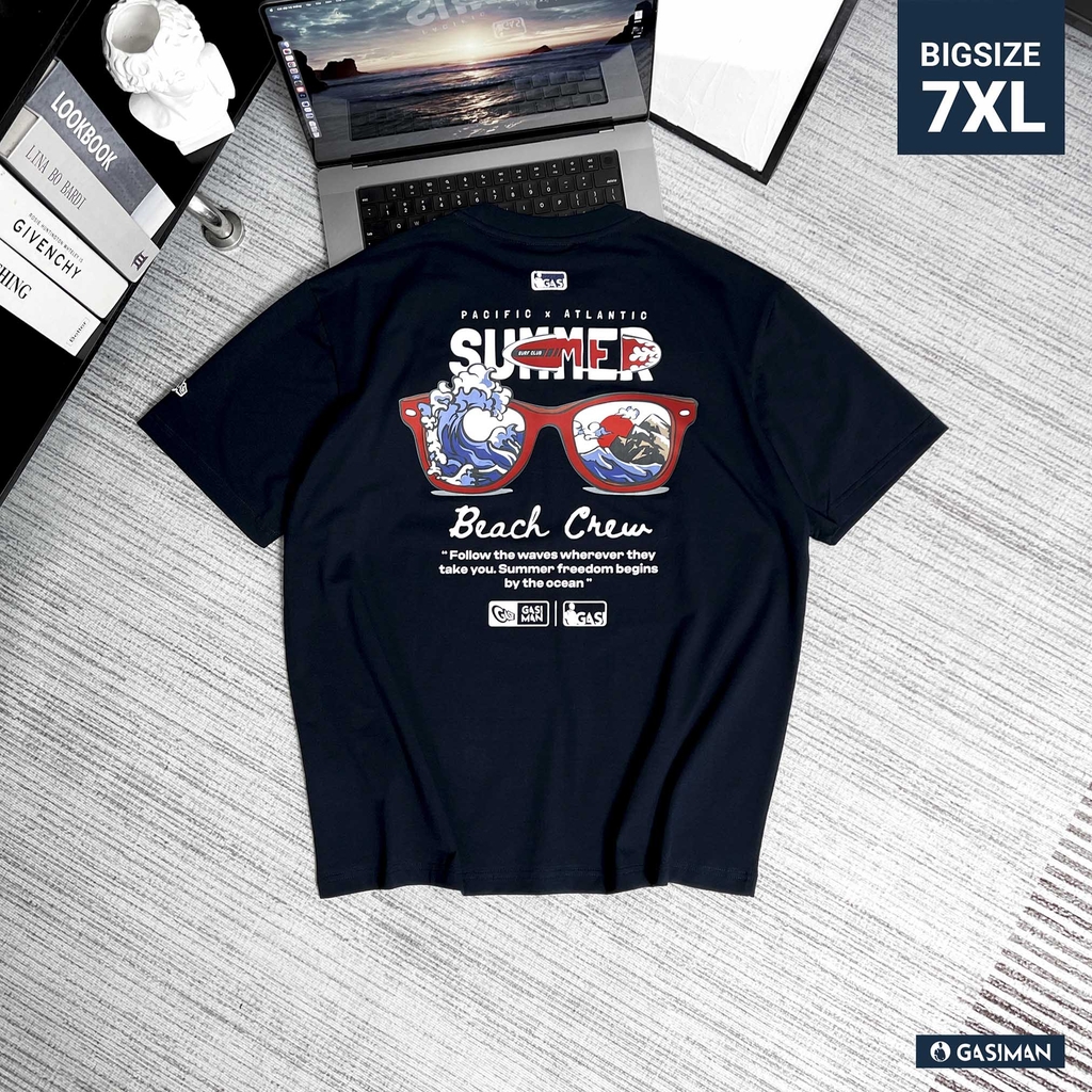 Áo thun Gasi Xanh đen Kính đỏ