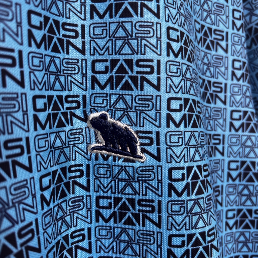 Áo Polo Bigsize Hoạ tiết Monogram GASIMAN Màu Xanh biển