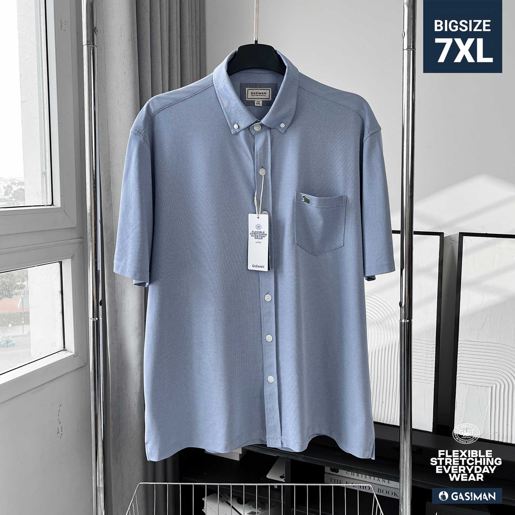 Áo Sơ mi Big size Flex Co giãn 4 chiều màu Xanh jean