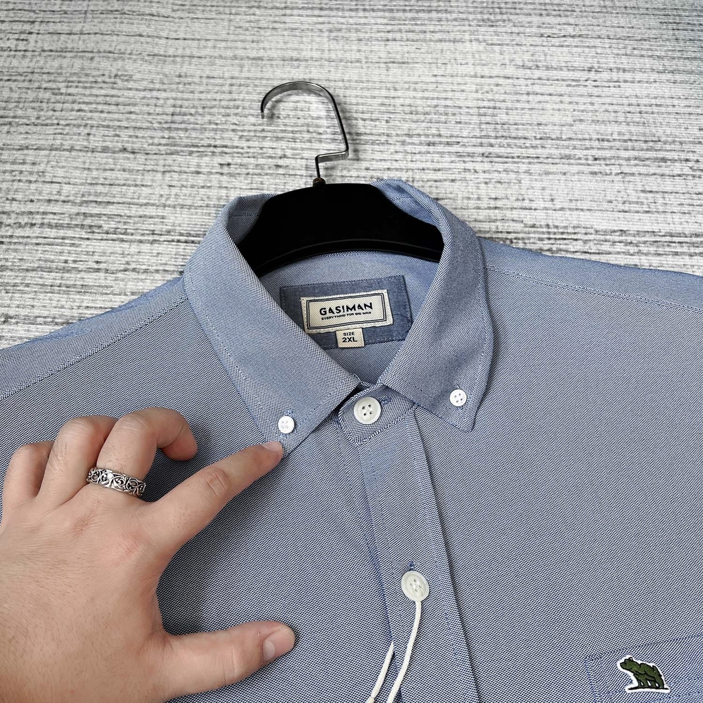 Áo Sơ mi Big size Flex Co giãn 4 chiều màu Xanh jean