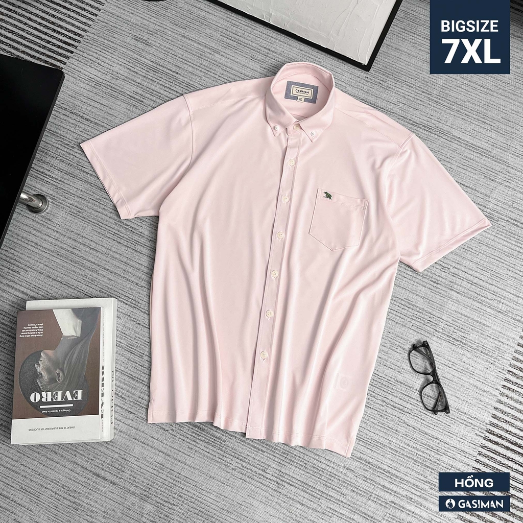 Áo Sơ Mi Bigsize Nano Co Giãn 4 Chiều Màu Hồng