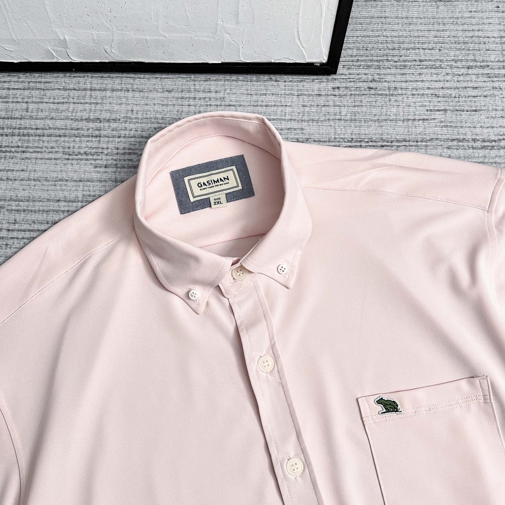 Áo Sơ Mi Bigsize Nano Co Giãn 4 Chiều Màu Hồng