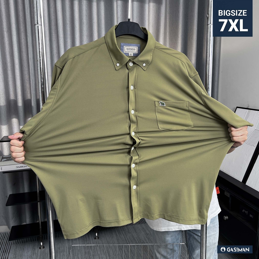 Áo Sơ Mi Bigsize Nano Co Giãn 4 Chiều Màu Xanh Bơ