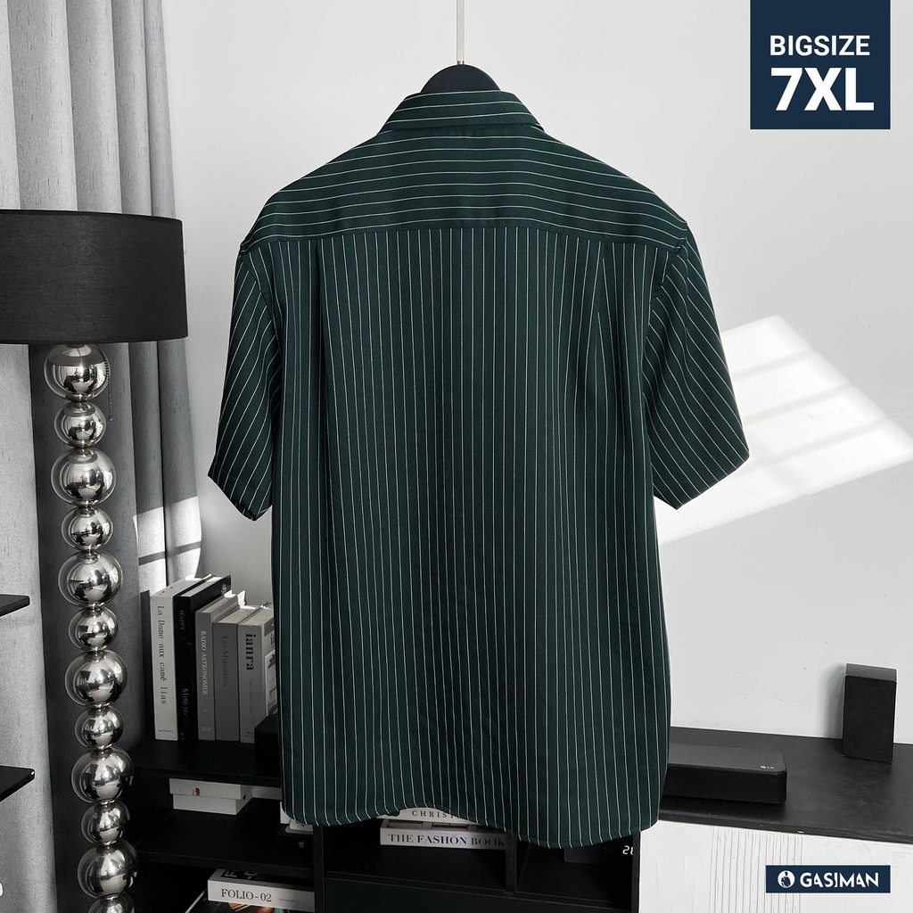Áo Sơ Mi Bigsize Oxford Kẻ Sọc Xanh Rêu