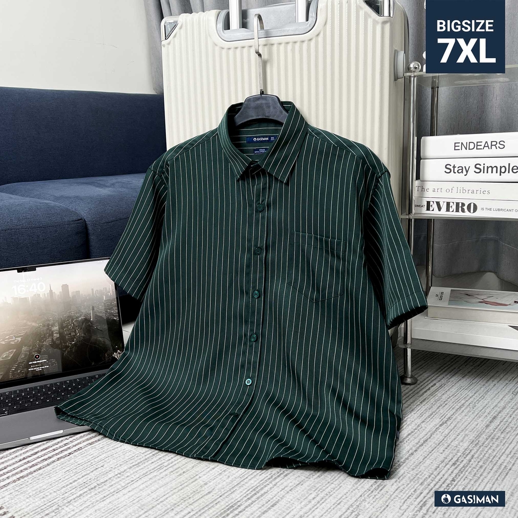 Áo Sơ Mi Bigsize Oxford Kẻ Sọc Xanh Rêu