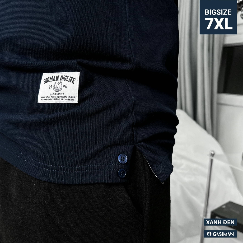 Áo Polo Bigsize 3 Sọc ngay tay Màu Xanh đen