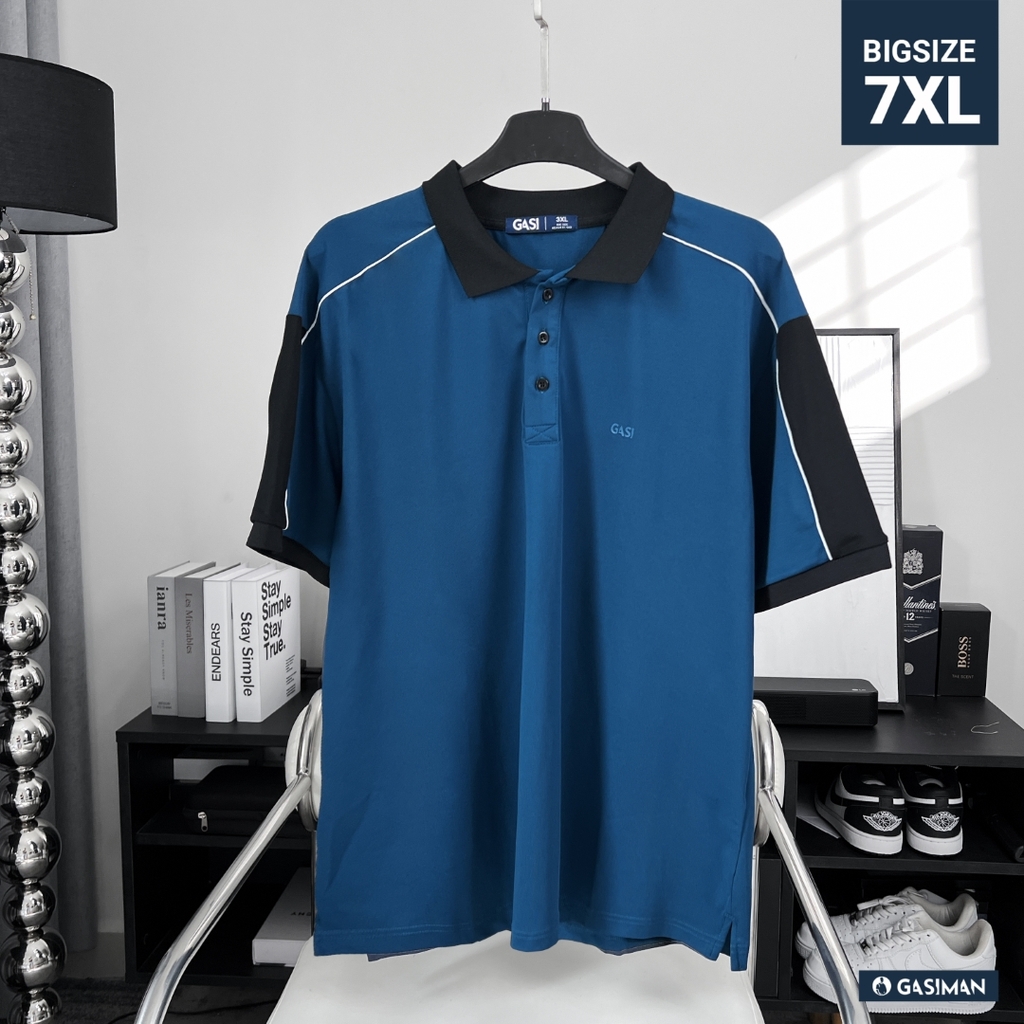 Áo Polo Bigsize Phối Xanh dương - Đen