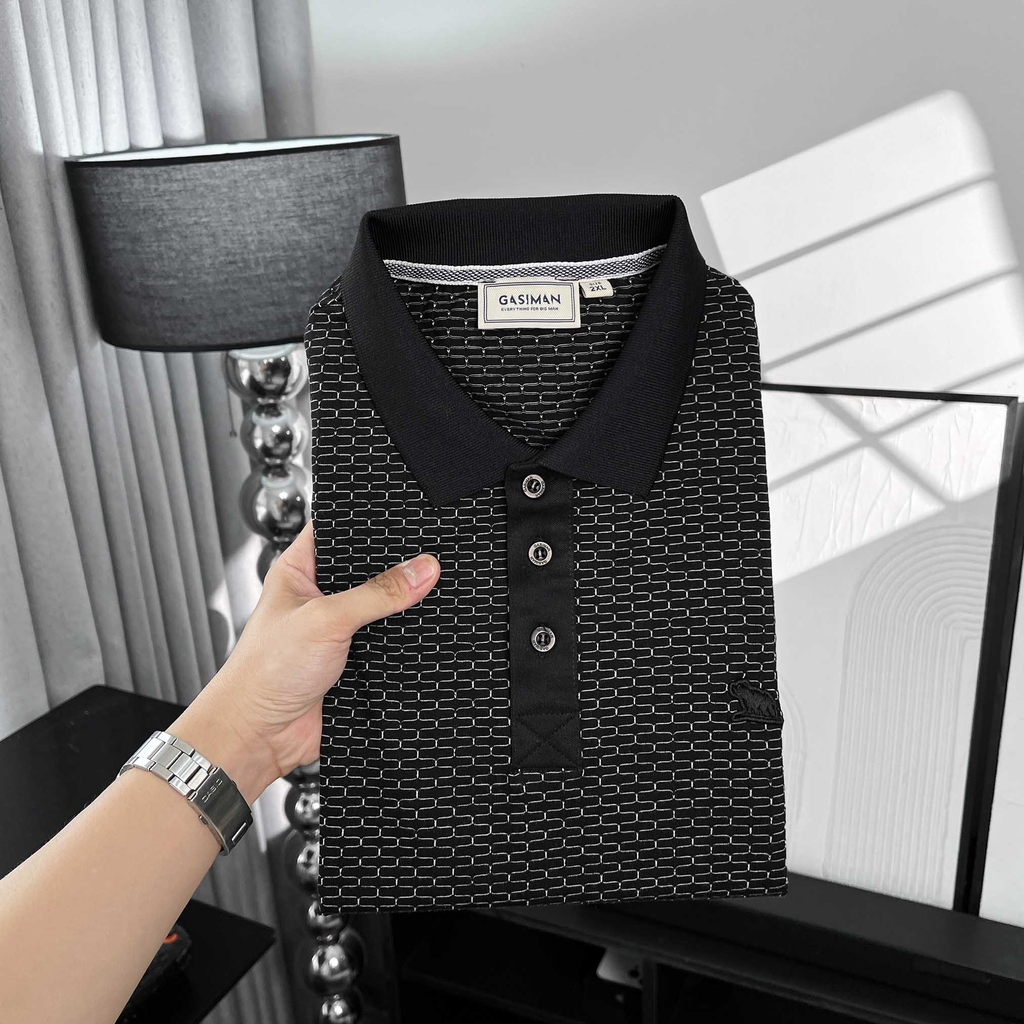 Polo Bigsize vải dệt Brick Màu Đen