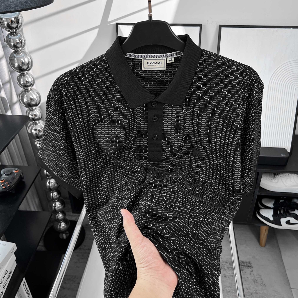 Polo Bigsize vải dệt Brick Màu Đen