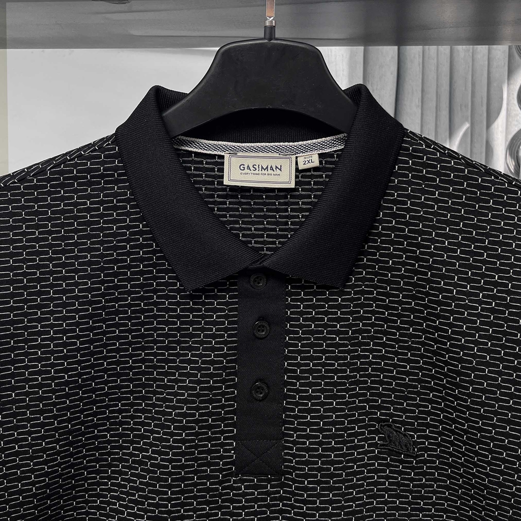 Polo Bigsize vải dệt Brick Màu Đen